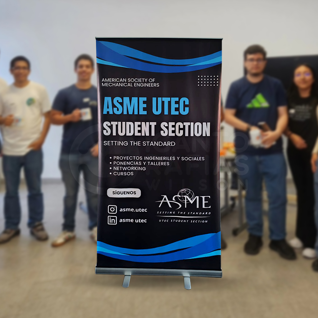Roll Screen con banner para la empresa ASME
