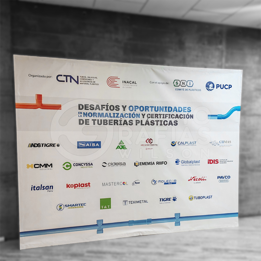 Backing Publicitario para Evento de Normalización y Certificación de Tuberías Plásticas